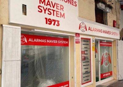 Rotulación tienda Alarmas Maver System