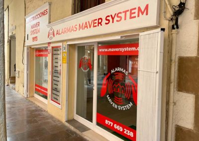 Rotulación tienda Alarmas Maver System